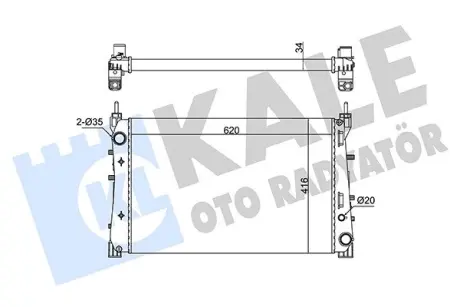 FIAT Радіатор системи охолодження двиг. Grande Punto, linea, Punto 1.3d 06- Kale 363110