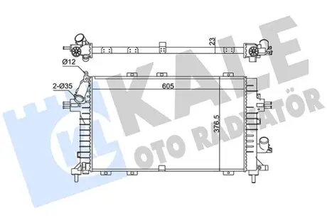 Радиатор охлаждения Opel Astra H 1.7-1.9CDTI 04-14 Kale 363165