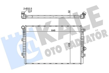 Радиатор охлаждения VW Caddy III/IV 1.6/2.0 TDI 11- (650x449x34) Kale 363170