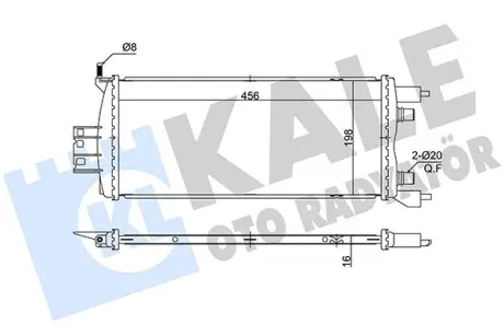 RENAULT Радіатор системи охолодження двигуна (додатковий) GRAND SCENIC IV 1.5 16-, SCENIC IV 1.5 16- Kale 363195