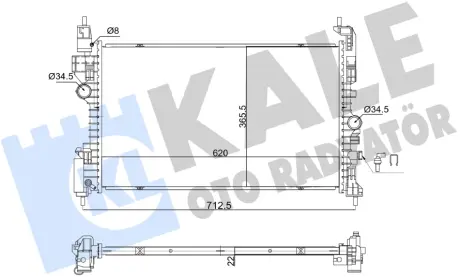 OPEL Радіатор системи охолодження двигуна CORSA E 14-, ADAM 14- Kale 363630