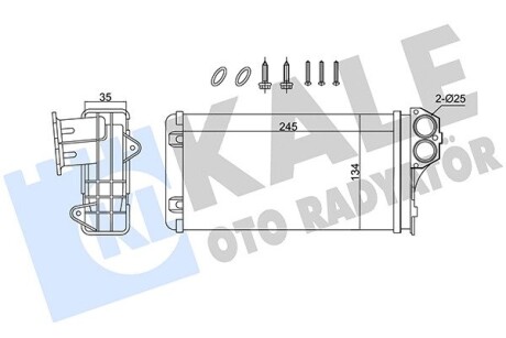 Радиатор печки Peugeot 206/307/Citroen C3 00- Kale 370620