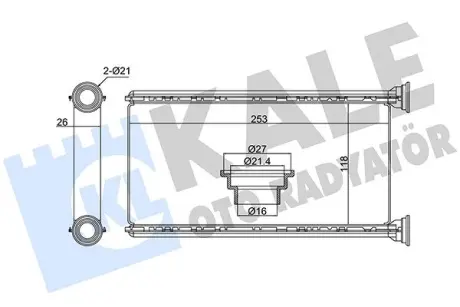 SUBARU Радіатор сист. опалення FORESTER 2.0 08-, IMPREZA 1.5 07- Kale 370635