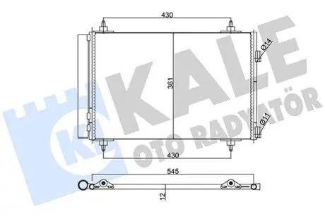 Радиатор кондиционера Citroen Belingo, C4, C4 I, C4 Picasso I OTO RADYATOR Kale 377900