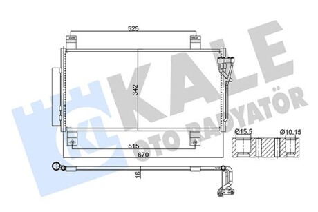 Радіатор кондиціонера (з осушувачем) Mazda 6 1.8-2.5 07-13 Kale 382510