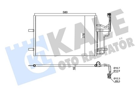 Радіатор кондиціонера (з осушувачем) Mazda 3/5 1.4-2.3 03-10 Kale 382530