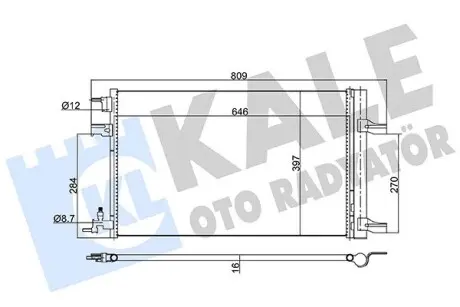 Радиатор кондиционера Chevrolet Cruze, Orlando, Opel Astra J, Astra J GTC (38530 Kale 385300