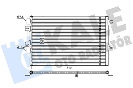 Радиатор кондиционера Nissan Kubistar, Renault Kangoo OTO RADYATOR Kale 389200