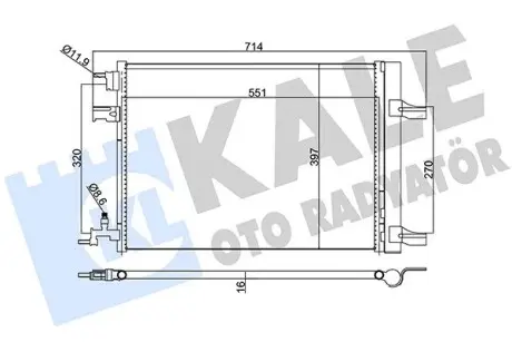 Радиатор кондиционера Chevrolet Cruze, Orlando, Opel Astra J, Astra J Gtc OTO RADYATOR Kale 391100