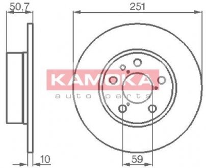 Гальмівний диск KAMOKA 103134 (фото 1)
