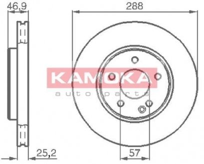 Тормозной диск KAMOKA 1031634 (фото 1)