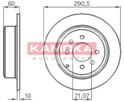 Тормозной диск KAMOKA 1031738 (фото 1)