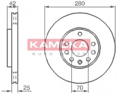Гальмівний диск KAMOKA 1032082 (фото 1)