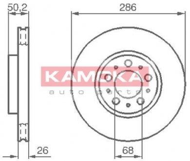 Тормозной диск KAMOKA 1032326 (фото 1)