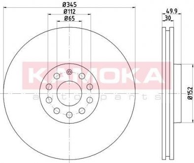 Тормозной диск KAMOKA 1033008 (фото 1)