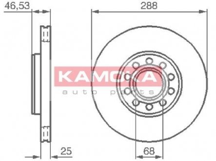 Тормозной диск KAMOKA 1033354 (фото 1)