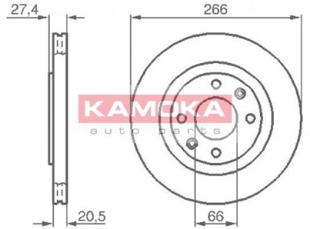 Гальмівний диск KAMOKA 103384 (фото 1)