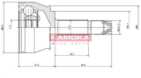 Шарнирный набор, приводной вал KAMOKA 7136