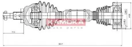 Приводной вал KAMOKA VW1138927