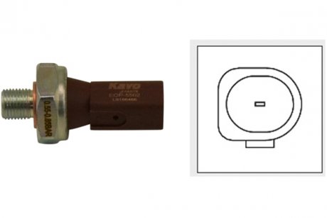 Датчик давления масла VW Crafter 2.5TDI 06-/T4/T5 1.9TDI 03-09 (0.55-0.85 bar) (коричневый)) PARTS KAVO EOP-5502 (фото 1)
