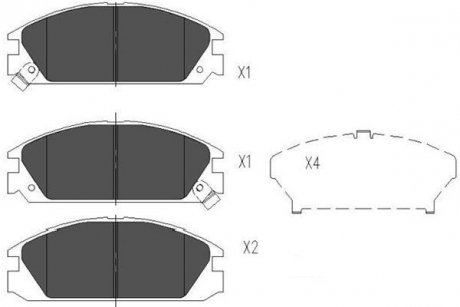 Тормозные колодки, дисковый тормоз.) KAVO KBP2020 (фото 1)