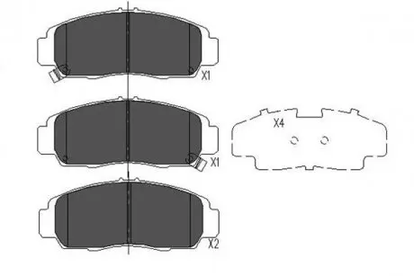 Тормозные колодки (передние) Honda Accord/Civic 00- (Nissin) (148.8x58.5x17) R15 KAVO KBP2052