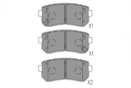 Тормозные колодки (задние) Hyundai Tucson 15-/Sonata 05-15/ix20/ix35/Kia Cerato/Sportage/Picanto 10- PARTS KAVO KBP-3059 (фото 1)