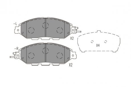 Колодки гальмівні (передні) Nissan Pathfinder 2.5/3.5 4WD 13- PARTS KAVO KBP-6623 (фото 1)