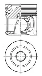 Поршень (діаметр 110мм, STD) DEUTZ TCD 7.8 L6 BRAEUTIGAM HYDROTRAC, DEUTZ FAHR 9000, AGROTRON NEW TCD7,8L6/TCD7.8L06TIER4I/TTCD7.8L06 KOLBENSCHMIDT 40679600 (фото 1)
