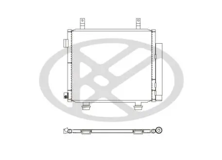 Конденсатор кондиціонера (з осушувачем) NISSAN PIXO, SUZUKI ALTO VII 1.0 01.09- KOYORAD CD100582