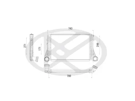 Інтеркулер AUDI A4 B6, A4 B7, A6 C5, A8 D3 1.9D/2.0D/4.2D 11.00-07.10 KOYORAD IA450171