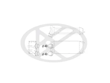 Інтеркулер DS DS 3, CITROEN C3 / C3 ORIGIN III, C3 AIRCROSS II, C3 II, C3 II/HATCHBACK, C3 III, C3 PICASSO, C4 CACTUS, C-ELYSEE, DS3, OPEL CROSSLAND X, CROSSLAND X / CROSSLAND 1.2-1.6D 04.07- KOYORAD IA470150