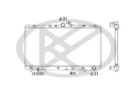 Радіатор двигуна (мкпп) TOYOTA COROLLA 2.0D 07.92-02.00 KOYORAD PL010287T