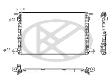 Радіатор двигуна (мкпп) AUDI A4 ALLROAD B9, A4 B9, A5, A6 C8, A7, Q5, Q7 1.4-2.0H 05.15- KOYORAD PL443539