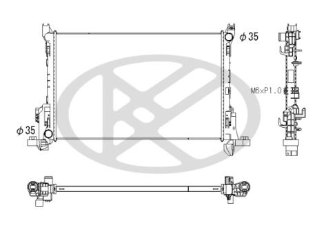 Радіатор двигуна (мкпп) FIAT TALENTO, NISSAN NV300, OPEL VIVARO B, RENAULT TRAFIC III 1.6D/2.0D 05.14- KOYORAD PL513698
