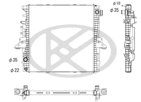 Радіатор двигуна LAND ROVER DISCOVERY IV, RANGE ROVER SPORT I 3.0/5.0 04.09-12.18 KOYORAD PL613635
