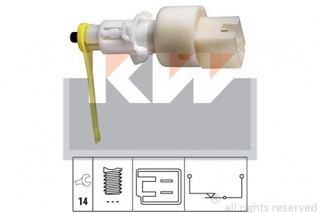 Выключатель фонаря сигнала тормоза. Выключатель, привод сцепления (Tempomat). Выключатель, привод сцепления (управление двигателем) KW 510153 (фото 1)
