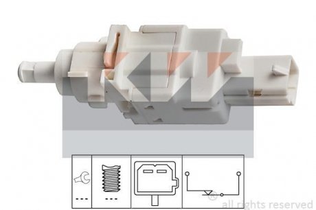 Выключатель фонаря сигнала тормоза. Выключатель, привод сцепления (Tempomat). Выключатель, привод сцепления (управление двигателем) KW 510179 (фото 1)
