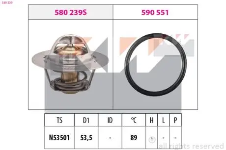 Термостат системи охолодження KW 580239