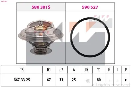 Термостат системы охлаждения KW 580301
