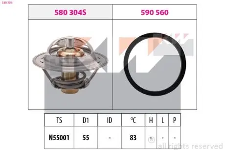 Термостат системы охлаждения KW 580304