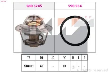 Термостат системы охлаждения KW 580374