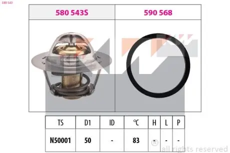 Термостат системи охолодження KW 580543