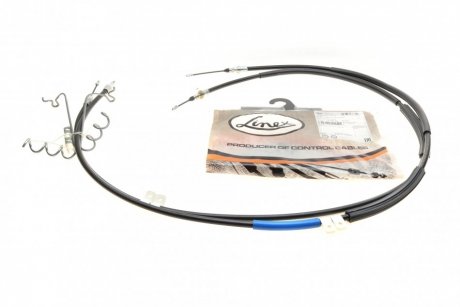 Трос ручника (задній) Ford Connect 02- (+ABS) (низька база)(дисковий гальма) LINEX 15.02.35 (фото 1)