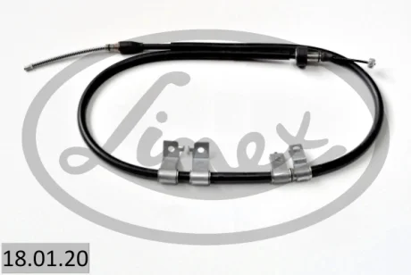Трос стояночного гальма задн Лів (1610мм/1363мм) HYUNDAI GETZ 1.1-1.6 09.02-12.10 LINEX 180120