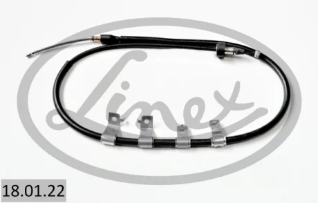 Трос стояночного гальма задн Лів (1590мм/1362мм, гальма: диск) HYUNDAI GETZ 1.5D 03.03-06.09 LINEX 180122