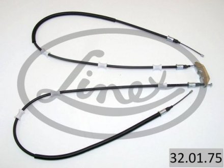 Трос ручника (задний) Opel Vectra B 1.6-2.6i V6 95- (1460/1225x2) LINEX 32.01.75 (фото 1)