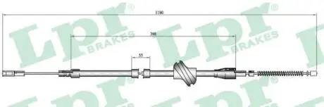 Трос ручного тормоза LPR C0045B
