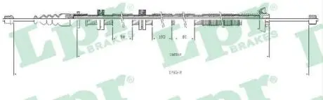 Трос ручного тормоза LPR C0205B