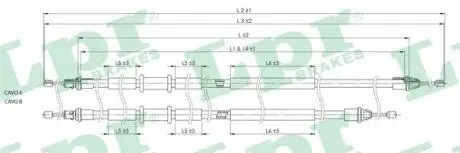 Трос ручного тормоза LPR C0249B